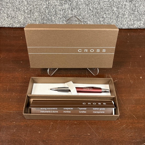 Cross~Hitachi~Retired Contour Red Ballpoint Pen New in Gift Box